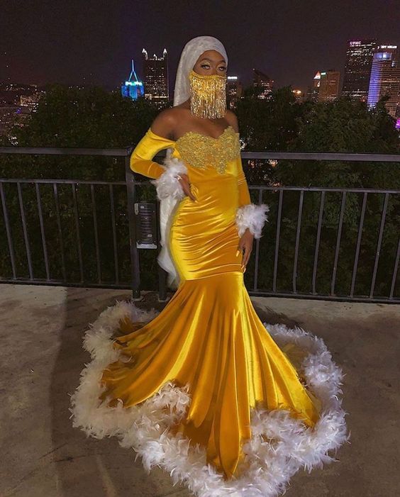 yellow prom dresses black girl