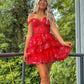 A Line Fchsia Homecoming Dress Seeing Sparkles Off the Shoulder Graduation Dress with Ruffles