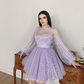 Soft Tulle Homecoming Dresses High Collar Sheer Long Sleeves Graduation Party Women Wear Cocktail Short Prom Gowns