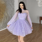 Soft Tulle Homecoming Dresses High Collar Sheer Long Sleeves Graduation Party Women Wear Cocktail Short Prom Gowns