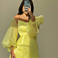 Women's Long Yellow Muslim Evening Dresses Sheath Tea Length Вечерние платья Pleated Robes de soirée Stretchy