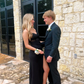 Simple Black V Neck Prom Dress with Split