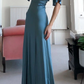 A-Line V-Neck Floor-Length Prom Dress