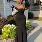 Charming Black Trumpet/Mermaid Long Prom Dress,Black Evening Dress