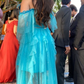 Off The Shoulder Blue Long Prom Dress,Charming Blue Evening Dress