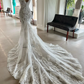 Elegant 2023 Full Lace Mermaid Wedding Dresses V Neck Lace Appliqued Boho Country Bridal Party Gowns Vestidos De Novia