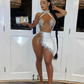 Sexy White See Through Cocktail Party Dresses With Applique Backless Black Girls Birthday Prom Gowns