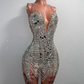 Sexy Silver Cocktail Dresses Luxury Short Prom Dress For Black Girls 2024 Beaded Crystal Birthday Party Gowns Mini Cocktail Home