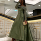 Elegant Cyan Shiny Long Sleeves Off Shoulder Satin Evening Dresses With Bow Long Arabic Prom Gown Lady Formal Occasion Dress