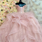 Coral Princess Quinceanera Dresses Princess 3D Flowers Ball Gown Birthday Gown Tulle Lace-Up Sweet 16 Dresses vestidos de 15