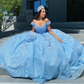 Sweet Blue Girls Ball Gown Quinceanera Dressesn Princess Formal Birthday Party Gowns vestidos de 15 quinceañera 16