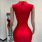 Red See Through Sheer Women African Cocktail Dresses Beaded Birthday Party Gowns Short Black Girl Prom Dresses Homecoming