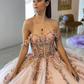 Champagne Princess Quinceanera Dresses Ball Gown Sweetheart Tulle Appliques Sweet 16 Dresses 15 Años Custom