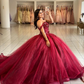 Burgundy Princess Quinceanera Dresses Ball Gown Sweetheart Tulle Appliques Sweet 16 Dresses 15 Años Custom