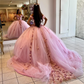 Pink Princess Quinceanera Dresses Ball Gown Off The Shoulder Tulle Appliques Sweet 16 Dresses 15 Años Custom