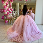 Pink Princess Quinceanera Dresses Ball Gown Off The Shoulder Tulle Appliques Sweet 16 Dresses 15 Años Custom