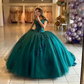 Teal Blue Princess Quinceanera Dresses Ball Gown Off The Shoulder Tulle Appliques Sweet 16 Dresses 15 Años Mexican