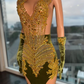 Velvet Luxury Long Black Girls Prom Dresses Sparkly Mermaid Style Green Beaded Crystals Prom Party Gowns