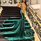 African American Prom Dresses Mermaid Sheer Velvet Beaded Crystals Black Girls Nigeria Robe De Soiree Evening Dress Gown