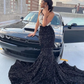 Sexy One Shoulder Sequin Prom Dresses For Black Girls Mermaid Evening Gowns Rhinestone Vestidos De Gala 2024 Party Dress