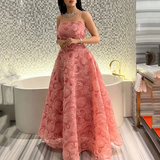 Prom Dress Strapless Women New 3D Roseleaf Fashion Evening Gowns formal occasion dresses