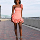 Blush Pink Short Prom Homecoming Dresses One Shoulder Ruffles Black Girl Birthday Party Gown vestidos de gala mujer