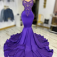 Exquisite Purple O Neck Long Prom Dress 2024 Beaded Birthday Party Dresses Mermaid Evening Gowns Appliques Vestidos De Fiesta