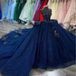 Navy Blue Sparkly Princess Quinceanera Dresses 2024 Applique Peplum Corset vestido de 15 quinceañeras Sweet 16 Lace Up