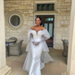 Mermaid Lace Applique Wedding Dresses african Sexy off shoulder Bridal Gowns with gloves Plus Size robe de mariee