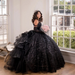 Vintage Black Vestido De 15 Anos Quinceanera Dresses 2023 Sweetheart Lace Ruffles Sweet 16 Birthday Wear Party Dress