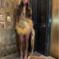 Luxury Glitter Gold Homecoming Party Dress 2024 Train Black Girl Birthday Party Celebrity Dress Vestidos Para Mujer