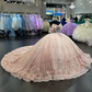 2024 Luxury Sparkly Fairytail Quinceanera Dresses Off Shoulder Gillter 3D Floral Boning vestido de 15 años Prom Lace Up