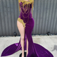 Long Sexy Purple Mermaid Prom Dresses with Tassels robe de soiree 2024 Party Formal Occasion Dresses