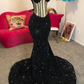 Long Mermaid Sheer Bodice Black Prom Dresses for Black Girls vestidos para eventos especiales Graduation Homecoming Dress