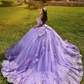 Lavender Lilac Quinceanera Dress With Bow Lace Applique Sequins Beading Mexican Sweet 16 Vestidos De XV 15 Anos