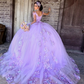 Mexican Vestido De 15 Anos Lilac Charro Quinceanera Dresses with Lace Applqiued Corset Sweet 16 Dress Custom Made