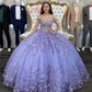 Sweet Lilac Lavender Quinceanera Dresses 3D Butterfly Sweet 15 Birthday Party Gowns Luxury Girl vestidos de 15 anos 2024