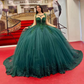 Emerald Green Quinceanera Dress For Girl Ball Gown Shiny Sequin Lace Appliques Party Dresses Vestidos De 15 Años