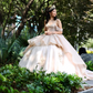 Sparkly Champagne Quinceanera Dress 2024 Ball Gown Spaghetti Appliques Beaded Mexican 16 Birthday Princess Gown