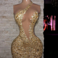 Gold Lace Applique Prom Dresses One Shoulder Beads Women Short Night Party Dress Sequin Cocktai Wear robe de soiree femme