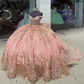 Pink Embellished Quinceanera Dress 2023 Ball Gown Appliques Beading Sequins Sweet 15 16 Dress Vestido De 15 Anos