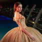 Gold Puffy Quinceanera Dresses Ball Gown Off The Shoulder Sequins Sparkle Pearls Mexican Sweet 16 Dresses 15 Anos