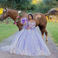 Blue Sweetheart Ball Gown Quinceanera Dresses Sweet 16 Sexy Off-Shoulder 3D Flower Applique Lace Birthday Princess Party Gowns