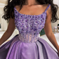 Saudi Arabia Purple Beads Sparkly Evening Dresses Spaghetti Floor-Length Sleeveless Prom Dresses Gorgeous Formal Party Dress