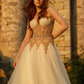 Gorgeous Beige Tulle Prom Dresses with Handmade Beading Sweetheart Soft Mesh Bridal Dress Boho Beach Wedding Gown فساتين السهرة