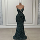 Sparkle Crystals Sequins Mermaid Evening Dress Sexy Strapless Flowers Long Prom Party Dresses Real Image Sequined Celebrity Gown