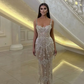 Elegant Straight Evening Dress Party Beaded Crystals Tassel Bride Robe Luxury Ankle-length Bridal Dresses Vestidos De Novia