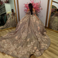 Gold Shiny Sweetheart Quinceanera Dress 2024 Off the Shoulder Florals Flowers Lace Beads Sweet 16 15 Dress Vestidos De XV Anos