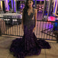 Sparkly Diamonds Purple Long Prom Dress 2024 For Black Girls Beads Crystals Rhinestones Birthday Party Reception Robe