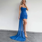 Sexy Strapless Homecoming Dresses with Detachable Train Ruched Sweetheart Neck Short Prom Gown Mini Cocktail Party Dress